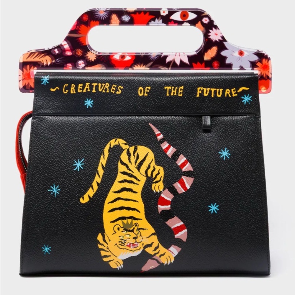 Min & Mon Leather Crossbody Bag with Floral Strap